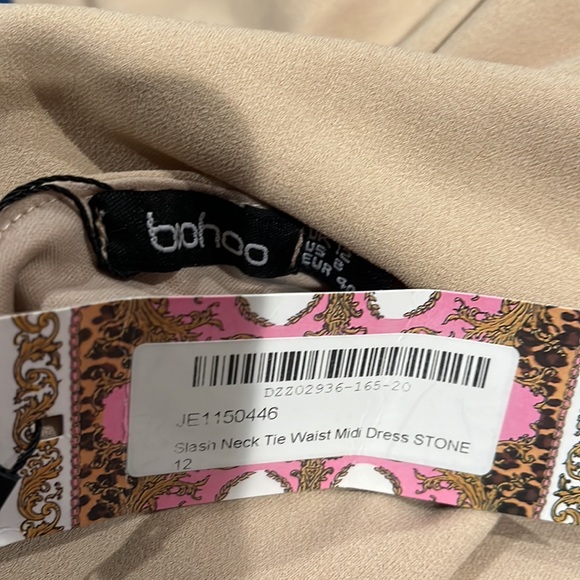 BOAT NECK TIE WAIST MIDI DRESS - Picture 5 of 5